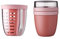 Mepal | Fruit Pack Ellipse | Fruitpot und Lunchpot | Ideal für Obst und Gemüse unterwegs | Obstbox mit Gabel & Sieb | Meal Prep Box mit Deckel | Vivid Mauve