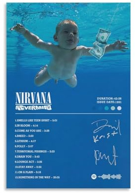 AMZKKADL Nirvana-Poster, Kurt Cobain Poster, Nirvana-Bandposter, 30 x 45 cm, Stil 2