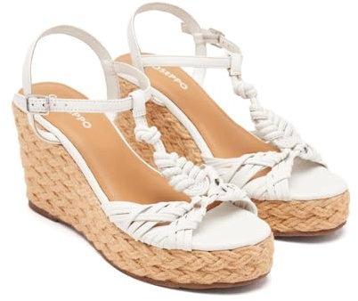 GIOSEPPO Femme Castine Sandale Cage Espadrille, Blanc, 36 EU