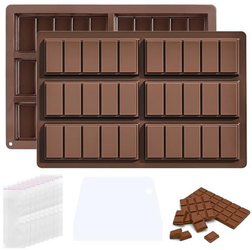 2 Pcs Moule à Tablette de Chocolat Profond, Anti Adhési Fmoule Silicone Tablette de Chocolat, Moule Tablette Chocolat pour Faire du Chocolat, Moules Chocolat Convient Fabrication Chocolat Gelée Fudge