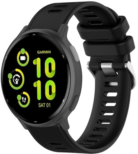 Wanme Armband für Forerunner 55 / Forerunner 165, Vivoactive 5 / Vivoactive 3 / Vívomove HR/Sport für Damen Herren, 20mm Twill Silikon Armbänder Verstellbares Ersatzarmband