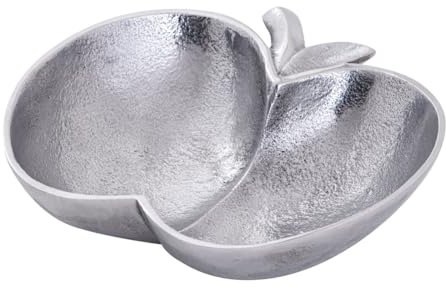Amago home Dekoschale gold Knabberschale Deko Schalen silber Apfel Stern Ginkgo Blatt Farbe Apfel 21x21cm silber