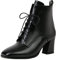 Stivaletti da donna classici da lavoro leggeri stivaletti da donna con tacco in ecopelle, Nero , 40 EU