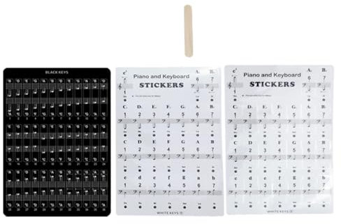 ifundom 1set Piano Keyboard Stickers Keys Removable Adhesive Decals for Beginners Transparent Note Labels for Electronic Organs Easy to Install and Remove Without Residue
