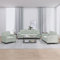 Brokky 3-TLG. Sofagarnitur mit Kissen Sofa Wohnzimmer Sitzgruppe Wohnzimmer Sofa Set Sofas FüR Wohnzimmer Hellgrau Samt / 3201954