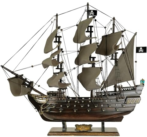 SAILINGSTORY Wooden Pirate Ship Model Black Pearl Sailboat Sailboat Decoration 20.5 Antique Sailing Sails