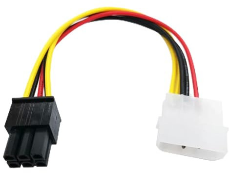 HYROOY Cable adaptador de 4 pines Molex a 6 pines PCI-Express PCIE tarjeta de video convertidor de alimentación, 15 cm, PVC
