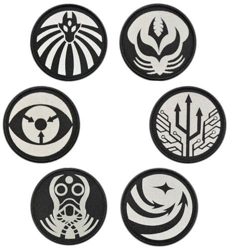 6 Stück Kompatibel mit SCP Foundation Logo Bestickt Stickerei Patch Komische Schulter Aufnäher mit Hook und Loop Patches für Kappe Weste Jacken Jeans Uniform Rucksäcke Sammlung Zeigt
