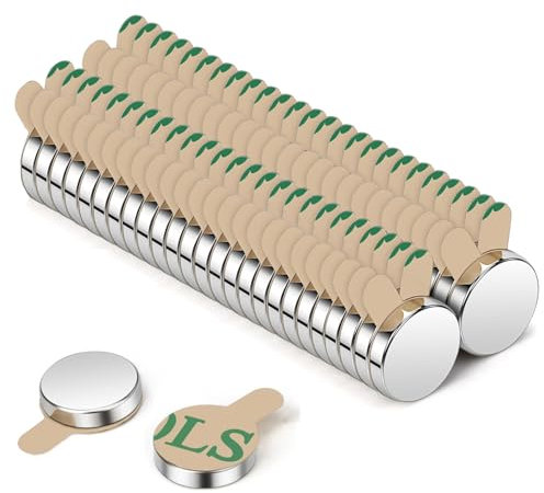 8x1 mm Runde Neodym Magnete 60 Stück, Mini Magnete, Selbstklebende Powermagnete für Kühlschrank, Whiteboard, Fotos, Bastelprojekte, Magnetplatten (60 Stück 8x1 mm)