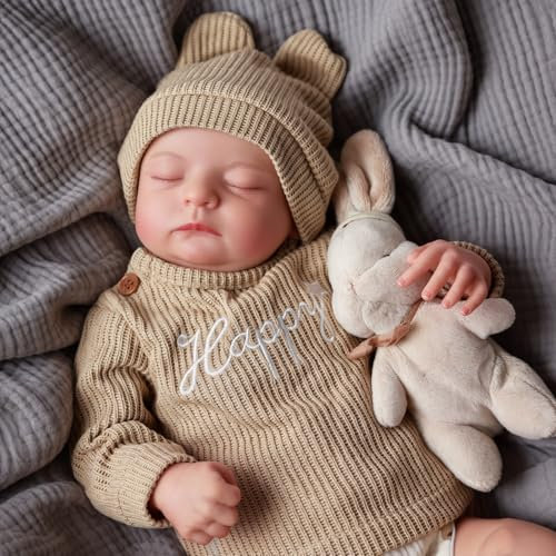 JIZHI Reborn Babies 20 Zoll Reborn Puppen Jungen Stoff Körper Realistische Baby Puppe, die real Aussehen Schlafen Lebensecht Neugeborenen Schließen Augen