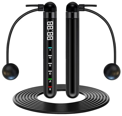 Springseil mit Zähler, Seilspringen Einstellbares, Speed Rope für Erwachsene, Männer, Frauen & Kinder, Springseil Ohne Seil, Jump Rope Skipping Rope für Fitness & Workout