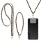 Tucnoeu 2 Stück Metall Handykette Universal handykette lang Schwarz Gold Umhängeband Handy Kette mit 2 Karabiner und Handy-Patch