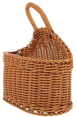 Happyyami Elegant Kitchenware Hanging Basket Plastic Knitted Wall-mounted for Knife Fork Storage