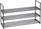 AMHANCIBLE Schuhregal 3 Ebenen, Schuhablage Metall, Schuhaufbewahrung, aufrecht oder umgedreht, stapelbar, für 16-20 Paar Schuhe, 93 x 30 x 56 cm, Schuhständer für Flur, Schwarz EHSRM03BK