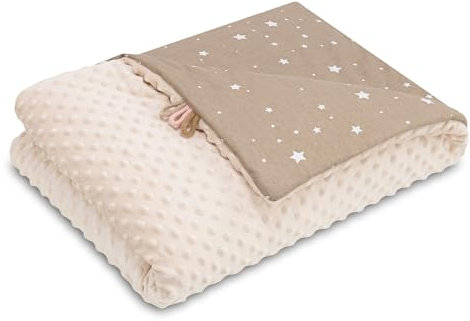 Babydecke Kuscheldecke Baby Decke Winterdecke mit Plüschstoff 75x100 cm - Kinderdecke Kinderwagen Blanket Babydecken Kinderwagendecke und Erstausstattung für Neugeborene und Kinder