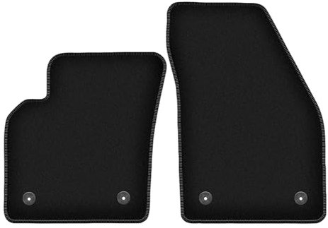 Wielganizator Velours Vorne Fußmatten passend für Volvo C70 II (2005-2013) | Qualität: Basic - Genaue Passform, rutschfeste Untregrund 2-teilig - Schwarz