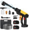 Nettoyeur Haute Pression, 70BAR Nettoyeur Haute Pression sans Fil, Pistolet Haute Pression sur 2 Batteries, Buse 6 en 1, Tuyau de 5M, Pot en Mousse, Outil de Nettoyage de Voiture