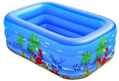 Planschbecken für Kinder, Swimmingpool Kinder Aufblasbares Schwimmplanschbecken for Erwachsene, aufblasbares Planschbecken for Hinterhof, Garten, Innenbereich oder Sommerspielwasser, glückliche Famili