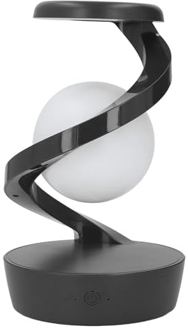 Akozon Moderne Spiral -Nacht -Lampe 3D Visuelle Levitationsball LED Tischlampe, Wiederaufladbare und Berührungsempfindliche Design für Schlafzimmer, Wohnzimmer, Bürodekoration (GREY)