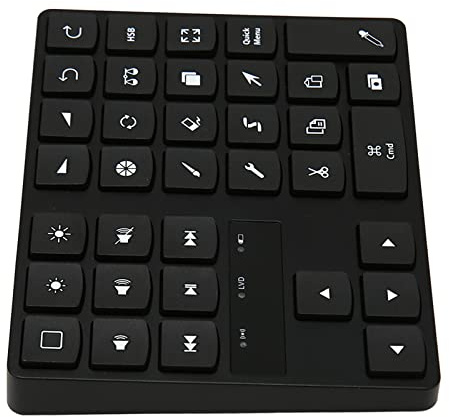 ZDETGU -Zeichnungs -Tastatur 35 Tasten Ergonomische Verknüpfungstastatur für die Bearbeitung von Lightroom und OS X