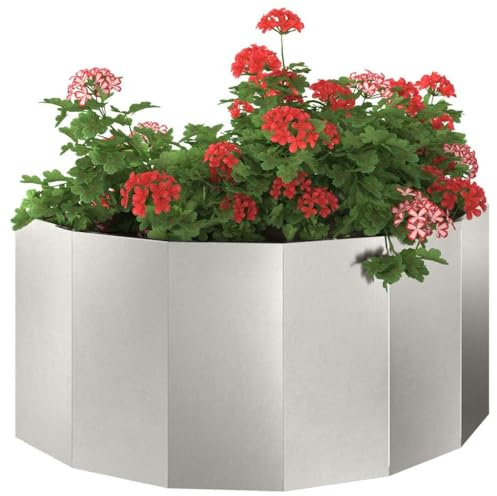 vidaXL Pflanzkübel Silber 120 x 60 x 50 cm Edelstahl, Gartenpflanzer, Stahl Pflanzer, Deko für draußen, langlebiger Container, Gewächshaus Akzent, Terrasse Topf