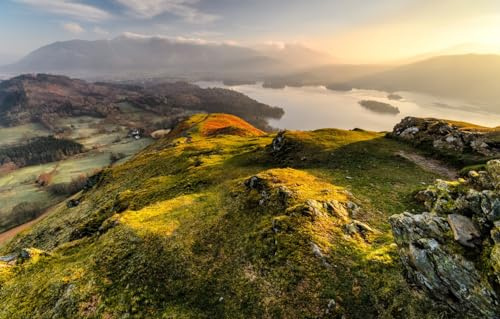 Jigsaw Puzzles for Adults - 1000 Piece Puzzle for Kids, Mountains, Lakes, England, Cumbria, Lake District National Park 52x38cm