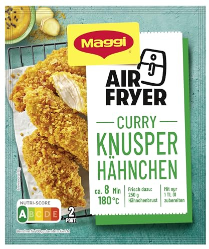 MAGGI FIX Air Fryer Curry Knusper Hähnchen, 18er Pack (18 x 41g) | Würzmischung zur schnellen Zubereitung eines leckeren Fleischgerichts, für Zubereitung im Airfryer geeignet