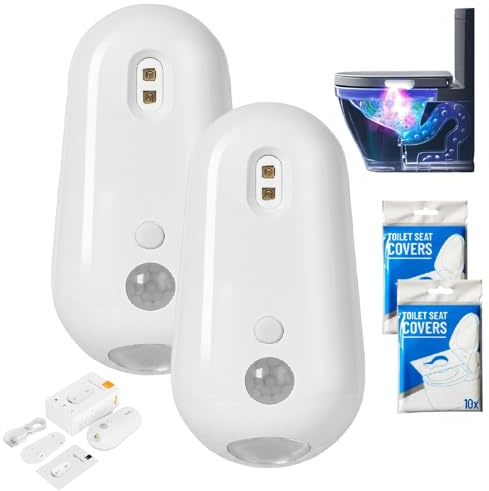 Zanorycleanglow Self Cleaning UV Toilet Sanitizer and Night Light (2pcs)