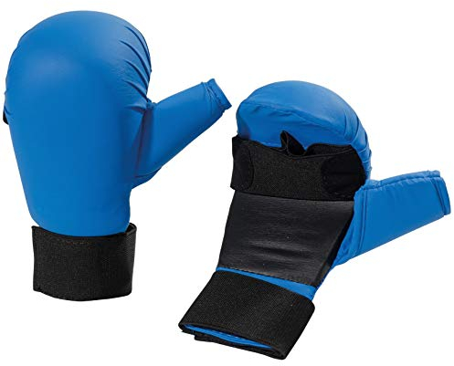 BAY® Stock Handschuhe für Waffenkampf - BLAU - (M) Medium Damen JUNIOR Kinder Waffen Holzwaffen BO Stab Langstock Stock Vollkontakt Kampfsport Waffen Budo