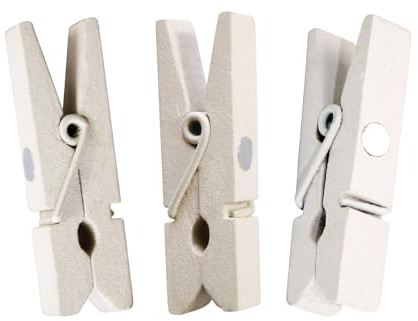 Pince à Linge magnétique 3,5cm Blanc x10 pièces