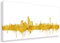 Düsseldorfer Skyline - Weiß/Gold 20x50cm -Stadt Düsseldorf Kunstdruck 2cm (div. Varianten/Größen)- Leinwandbild Wandbild Wanddekoration Kunstbild Leinwanddruck/fertig zum aufhängen