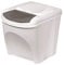 KrysGo 20 Litre Large Stackable Recycling Sorting Colour Coded Plastic Bins with Hinged Lids (White)