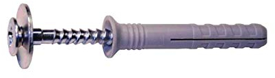 Nageldübel FIX-S Senkkopf 6x80/20 | 100 Stück | Dübel aus reinem NYLON mit verzinkter Kreuzschlitz-Nagelschraube und einer verzinkten Scheibe Ø 20 mm.