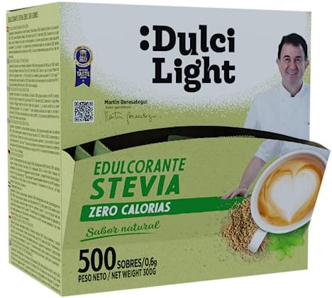 Dulcilight Natürliches Stevia Pulver Zucker-Ersatztoff 500 Stück - Zuckerersatz Ohne Kalorien Vegan Keto Glutenfrei Nicht-GMO Pflegen Sie Ihre Zähne Kein Bitterer Nachgeschmack