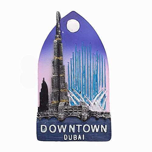 3D-Kühlschrankmagnet Burj Khalifa Turm von Dubai United Arabischen Emirates Souvenir Geschenk Kühlschrank Magnet Home & Kitchen Dekoration Magnet Aufkleber Dubai Kühlschrank Magnet (lila)