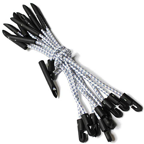 10 Elastic Shock Cord Bungee Toggle Tie Down Fixings - Netting Tarpaulin Tent Scaffold Sheeting