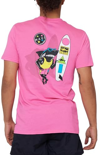Classiche magliette Sharkman per uomo e donna | T-shirt vintage a maniche corte con grafica a girocollo progettate per il comfort quotidiano, Rosa fluo, XX-Large