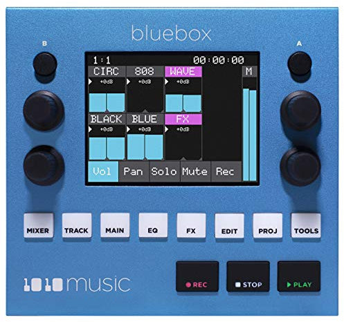1010music Bluebox - Digitaler Audio-Mischer - 12 Kanäle - Stereo-Line-Eingänge - MIDI I/O - 3 Stereo-Line-Ausgänge - Effekte: Reverb, Verzögerung, 4-Band-Equalizer, globale Kompression