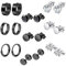9 Paires Boucle D'Oreille Homme, Acier Inoxydable, Noir Zircone, Femme Clou D'Oreille, Pour Le Cartilage Ou D'Autres Parties