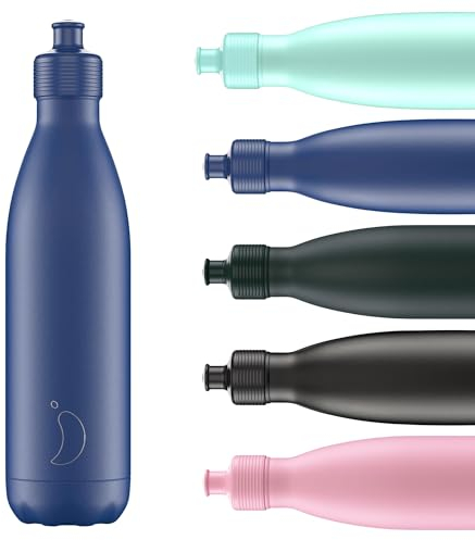 Chilly's Original Sports Bottles - BPA-Free Stainless Steel Reusable Water Bottle - Keeps Cold, Double Walled, Vacuum Insulated - Dishwasher Safe Lid - 500ml - Matte Blue