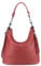 OBC Made in Italy Damen Leder Tasche Umhängetasche Shopper Schultertasche Handtasche Crossbody Hobo Bag Crossover Ledertasche Damentasche Fransen Dunkelrot
