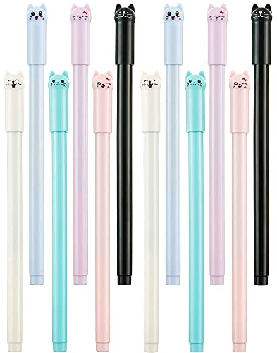 KINGGOO 12 Teile/Satz Kawaii Cartoon Cat Gel Stift Für Mädchen Geschenk Schreibwaren Nette Schreibgriffe Pens Nizza Büro Schulbedarf…