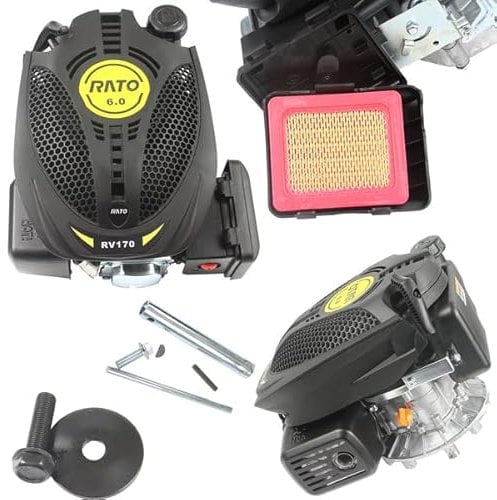 Motor de combustión de 4 tiempos 173 cc 6 CV Gasolina 3,2 kW 9 NM 2500 RPM Eje vertical Diámetro 22,2 mm para cortacésped 4T