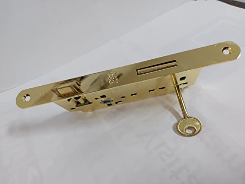 Serratura AGB GRANDE PATENT Con CATENACCIO E50 -FRONTALE 22X238MM Ottonato MISURA CASSA 75X170MM - Scrocco Reversibile, Cifratura CHIAVE NON OPZIONABILE