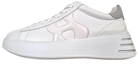 Hogan Scarpe Sneaker Donna Rebel H564 HXW5640DN61QYQ0351 Bianco Argento (Numeric_37)