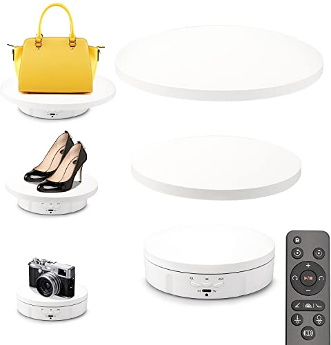 Leadleds 3 in 1 Electric Rotating Display Stand for Photography, Rotating Turntable with 15/18/22 cm Replacement White Cover, 360 Degree Rotating Stand for Display Jewelry, Watches, Digital Products
