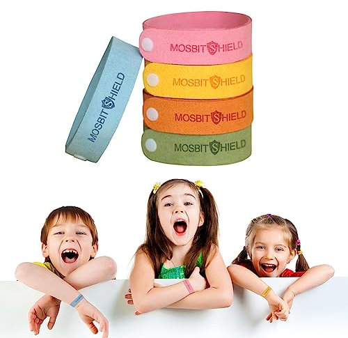 Pulseras Antimosquitos, Repelentes de Mosquitos, Pulseras Repelentes de Mosquitos, 5 Piezas Bandas repelentes de Insectos y Fallos, 100% Naturales, Ajustables para Bebés y Adultos