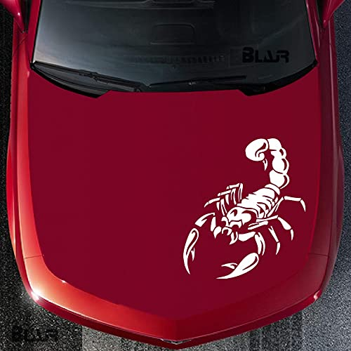 Autoaufkleber Sticker für Motorhaube Groß Skorpion Totem Reflektierende Aufkleber für Autos (Weiß)