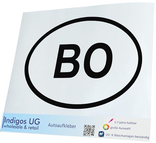 INDIGOS UG Aufkleber - Autoaufkleber - JDM - Die Cut - Auto - 300x206 mm - Bolivien BO - schwarz - Heckscheibe - Heckscheibenaufkleber - Sticker - Tuning