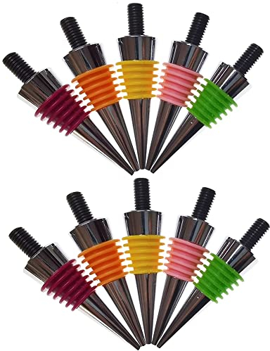 Knadgbft Blank Wine Bottles Stoppers 10 Pieces Colorful Sealing Ring Metal Bottles Stopper with Threaded Post Reusable Silver